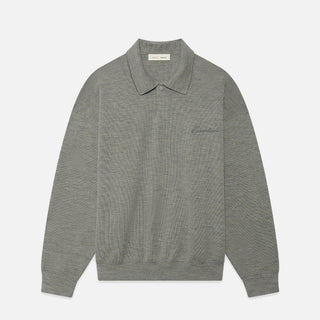 SIGNATURE 90S KNIT POLO - CONCRETE HEATHER