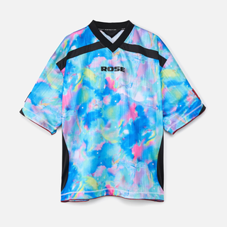 PRINTED FOOTBALL JERSEY - BLUE WATERCOLOR