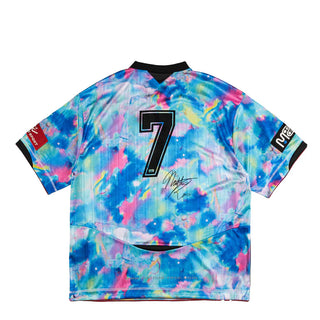 PRINTED FOOTBALL JERSEY - BLUE WATERCOLOR