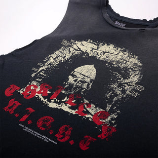 THRILLER NIGHT CUT OFF TEE - VINTAGE BLACK