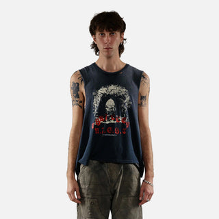 THRILLER NIGHT CUT OFF TEE - VINTAGE BLACK