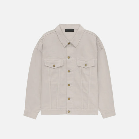 ESSENTIALS DENIM JACKET - SILVER CLOUD