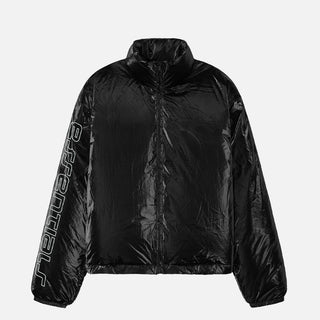 RIPSTOP NYLON PUFFER JACKET - METALLIC BLACK