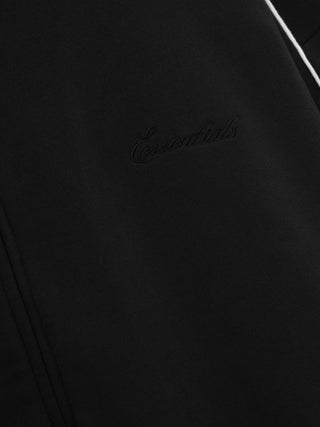 MODERN TRACK JACKET W/ PIPING - JET BLACK / CLOUD WHITE