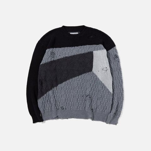 PATCHWORK SWEATER - BLACK