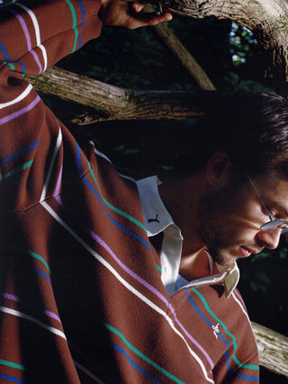 LE PÉRE X PUMA KNITTED RUGBY POLO - POTTING SOIL