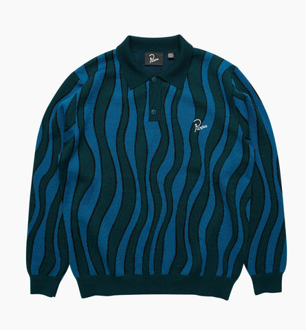 AQUA WEED WAVES KNITTED POLO SHIRT - MULTI