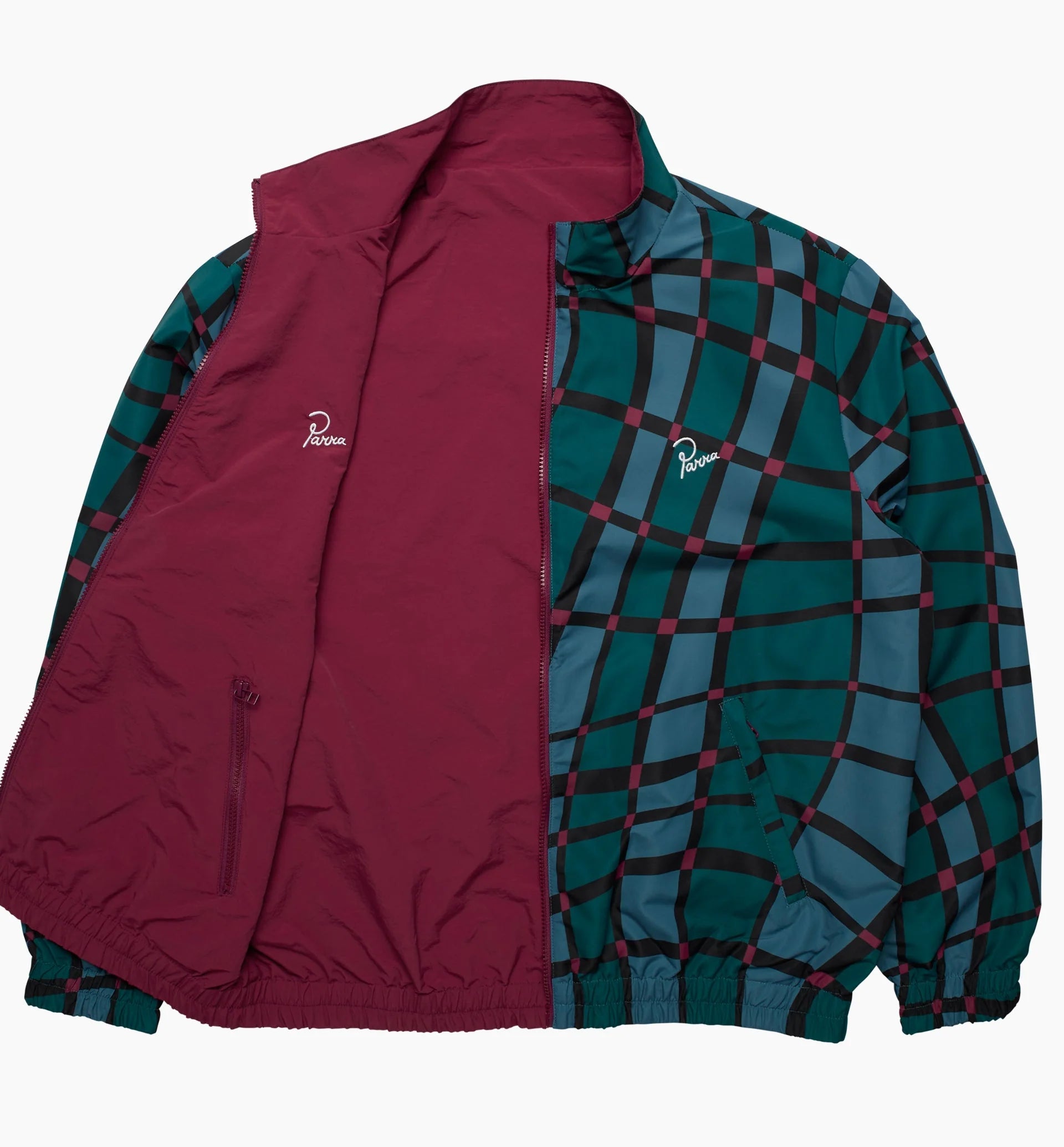 SQUARED WAVES PATTERN TRACK TOP - MULTI CHECK