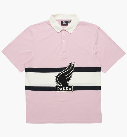 WINGED LOGO POLO SHIRT - PINK / OFF WHITE