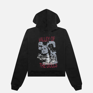 VALLEY OF DOLLS HOODED SWEATSHIRT - BLACK