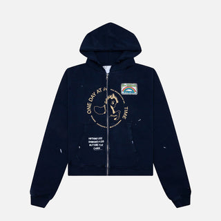 TREATMENT CENTER ZIP HOODIE - NAVY