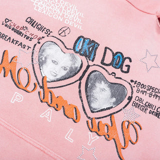 OKI DOG HOODED SWEATSHIRT - PINK