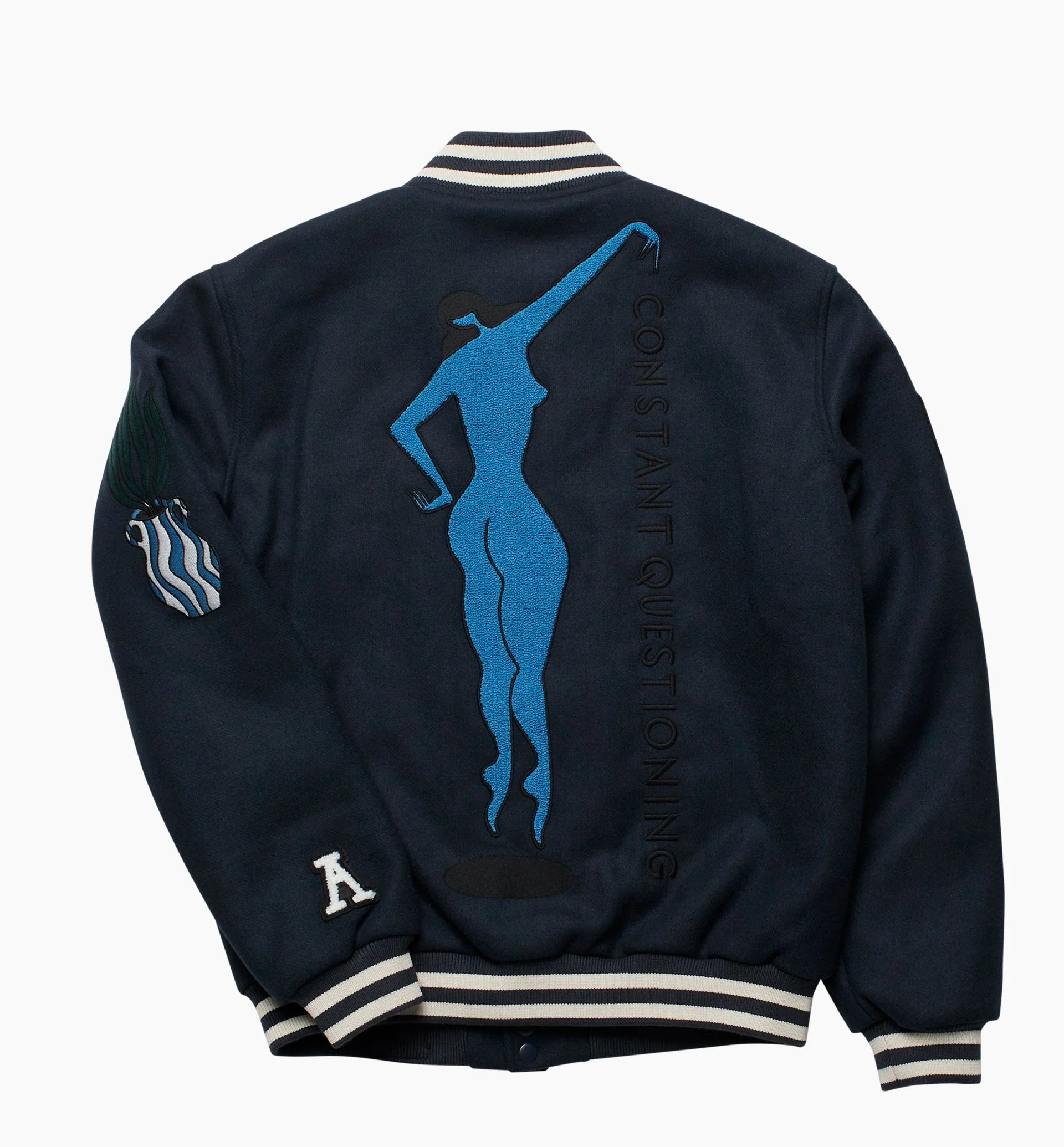 RUN SIT & BIKE VARISITY JACKET - NAVY BLUE