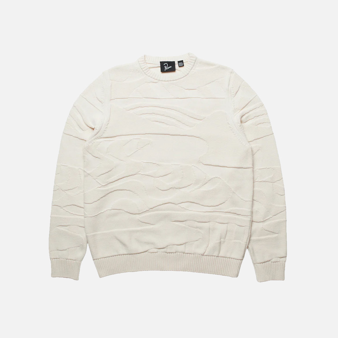 LANDSCAPED KNITTED PULLOVER - OFF WHITE