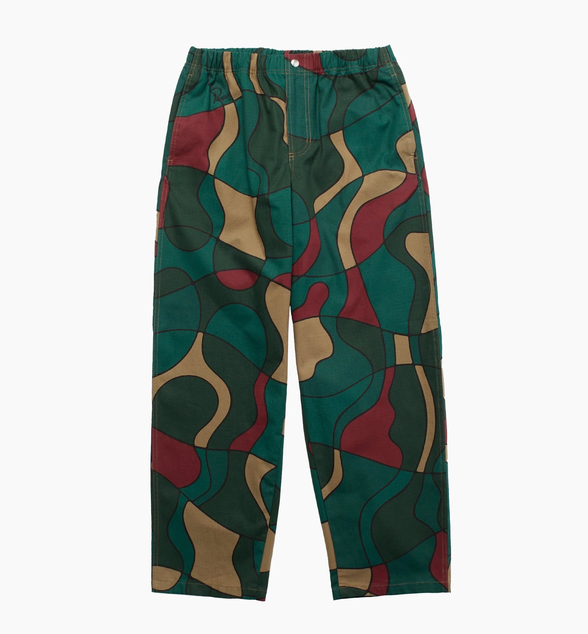 TREES IN WIND RELAXED PANTS - CAMO GREEN