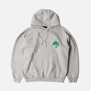 CROW LOGO HOODED SWEATSHIRT - HEATHER GREY