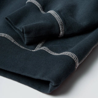 CIRCLED SCRIPT LOGO HOODED SWEATSHIRT - BLUE