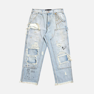 BUSTED DBL KNEE JEAN - DENIM