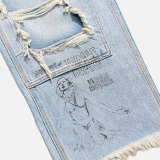 BUSTED DBL KNEE JEAN - DENIM