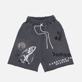 CARRYING THE MESSAGE SWEATSHORT - VINTAGE BLACK
