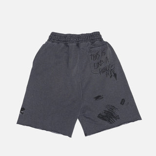 CARRYING THE MESSAGE SWEATSHORT - VINTAGE BLACK