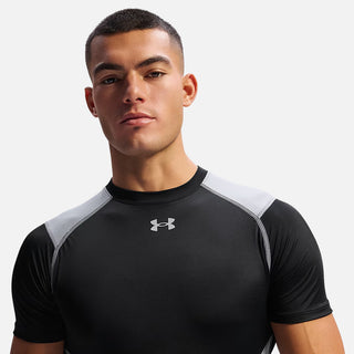 UA HEAT GEAR ELITE S/S - ULTIMATE BLACK / STEEL