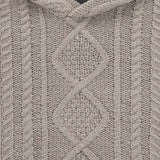 KIDS ESSENTIALS CABLE KNIT HOODIE - CORE HEATHER