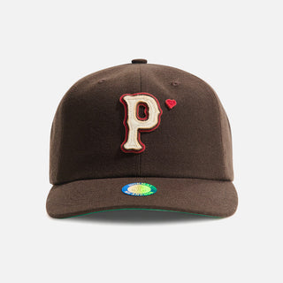 WOOL BASEBALL "P" HAT - BROWN