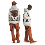 NINA CHANEL ABNEY X TIMBERLAND ITARSIA KNIT CARDIGAN - BEIGE / GREEN / BLACK