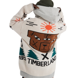NINA CHANEL ABNEY X TIMBERLAND ITARSIA KNIT CARDIGAN - BEIGE / GREEN / BLACK