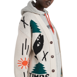 NINA CHANEL ABNEY X TIMBERLAND ITARSIA KNIT CARDIGAN - BEIGE / GREEN / BLACK