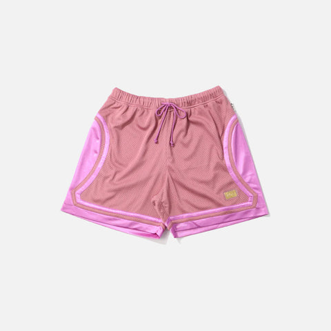 ABC.123. MESH SATIN BASKETBALL SHORTS - MAUDE