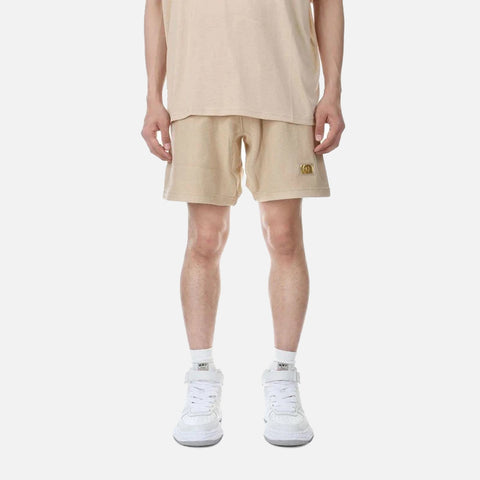 ABC.123. TRI-TONE SWEATSHORTS - FELDSPAR ECRU