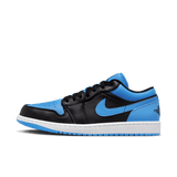 AIR JORDAN 1 LOW - BLACK / UNIVERSITY BLUE
