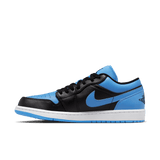 AIR JORDAN 1 LOW - BLACK / UNIVERSITY BLUE