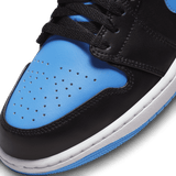 AIR JORDAN 1 LOW - BLACK / UNIVERSITY BLUE