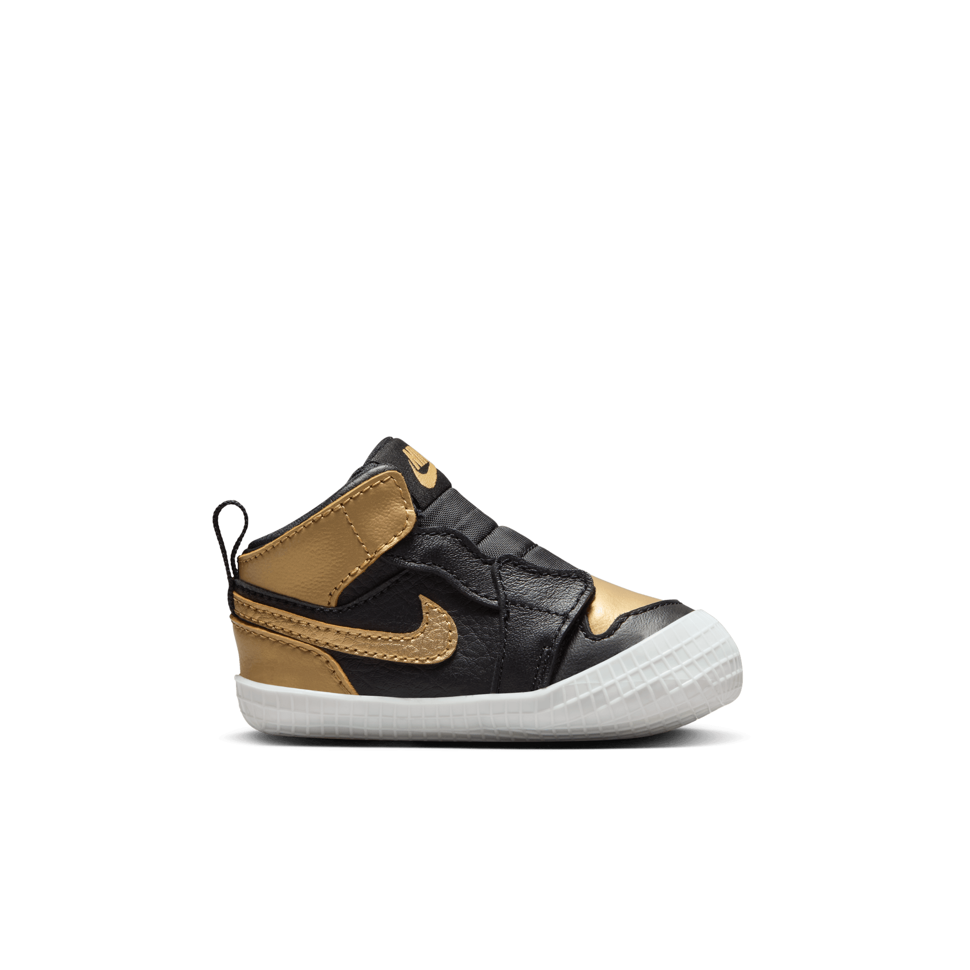JORDAN 1 CRIB BOOTIE BLACK METALLIC GOLD lapstoneandhammer