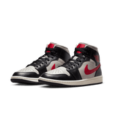 WMNS AIR JORDAN 1 MID - BLACK / RED / SAIL