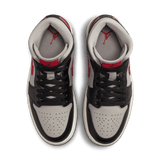 WMNS AIR JORDAN 1 MID - BLACK / RED / SAIL