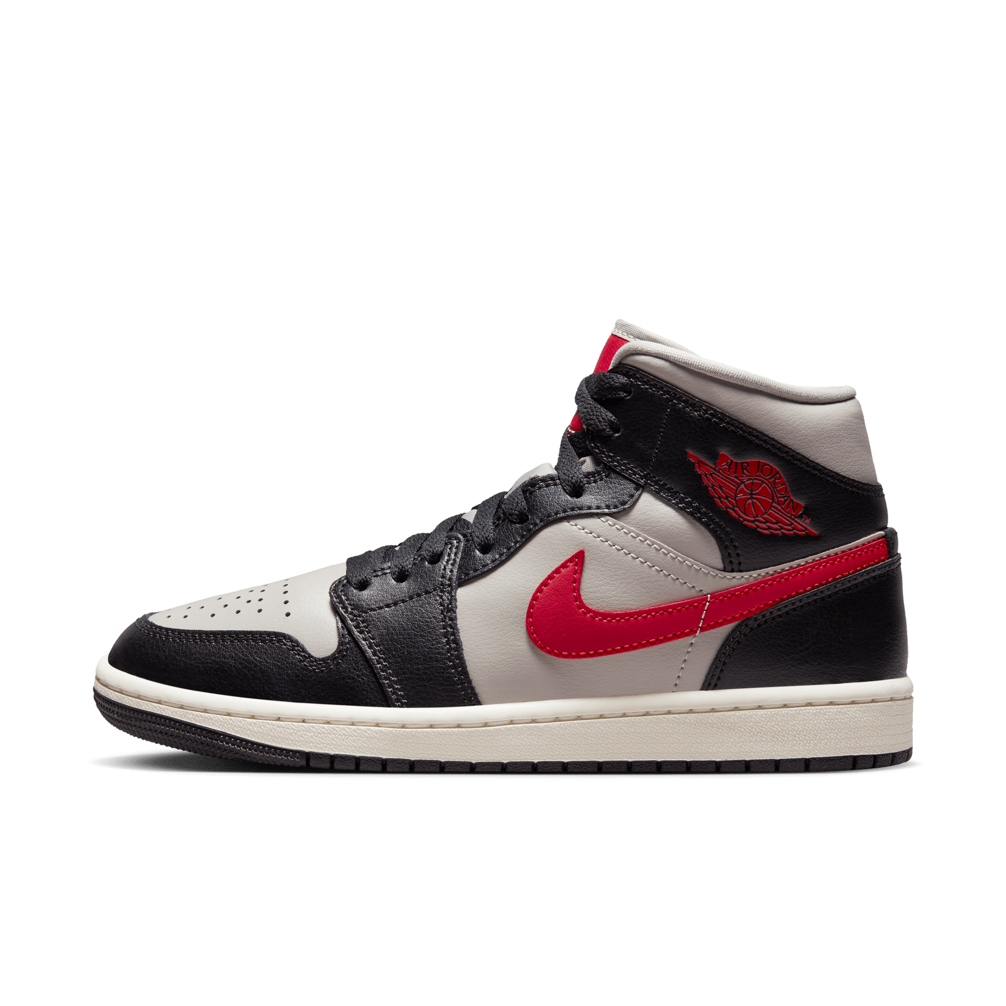WMNS AIR JORDAN 1 MID BLACK RED SAIL lapstoneandhammer