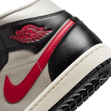 WMNS AIR JORDAN 1 MID - BLACK / RED / SAIL