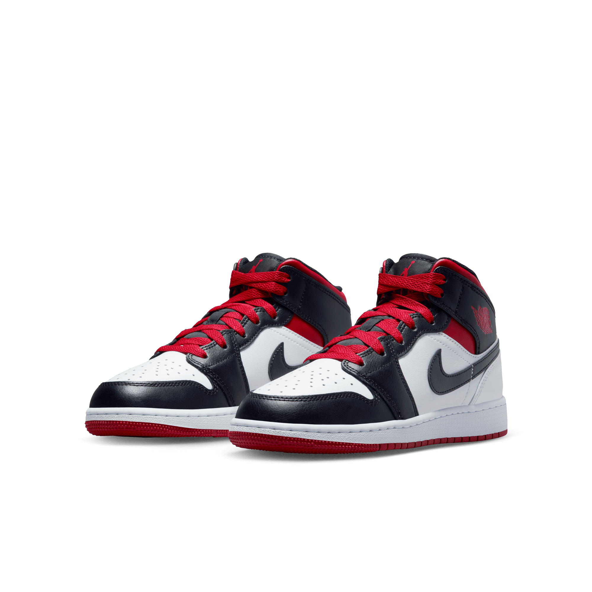AIR JORDAN 1 MID (GS) - WHITE / GYM RED