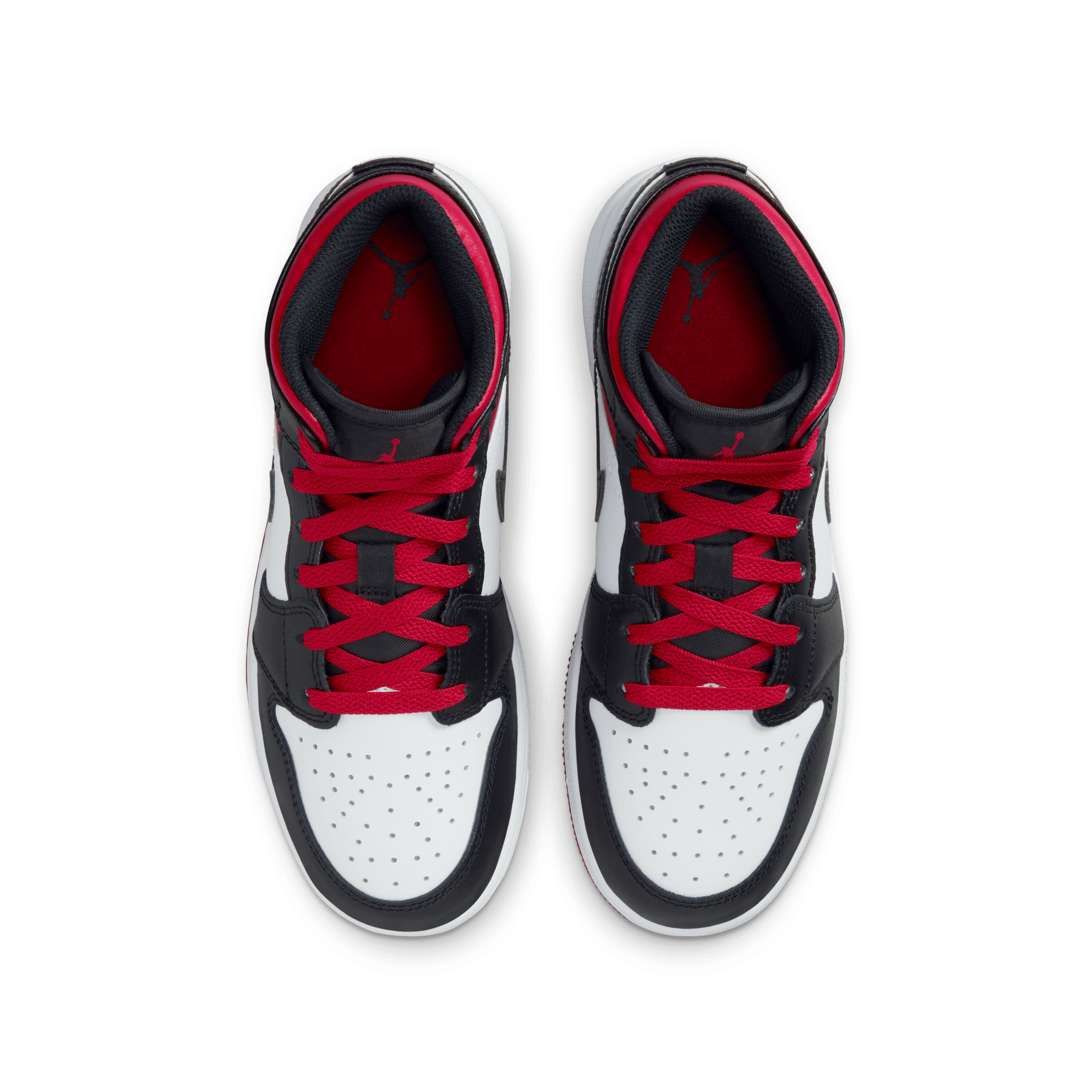 AIR JORDAN 1 MID (GS) - WHITE / GYM RED