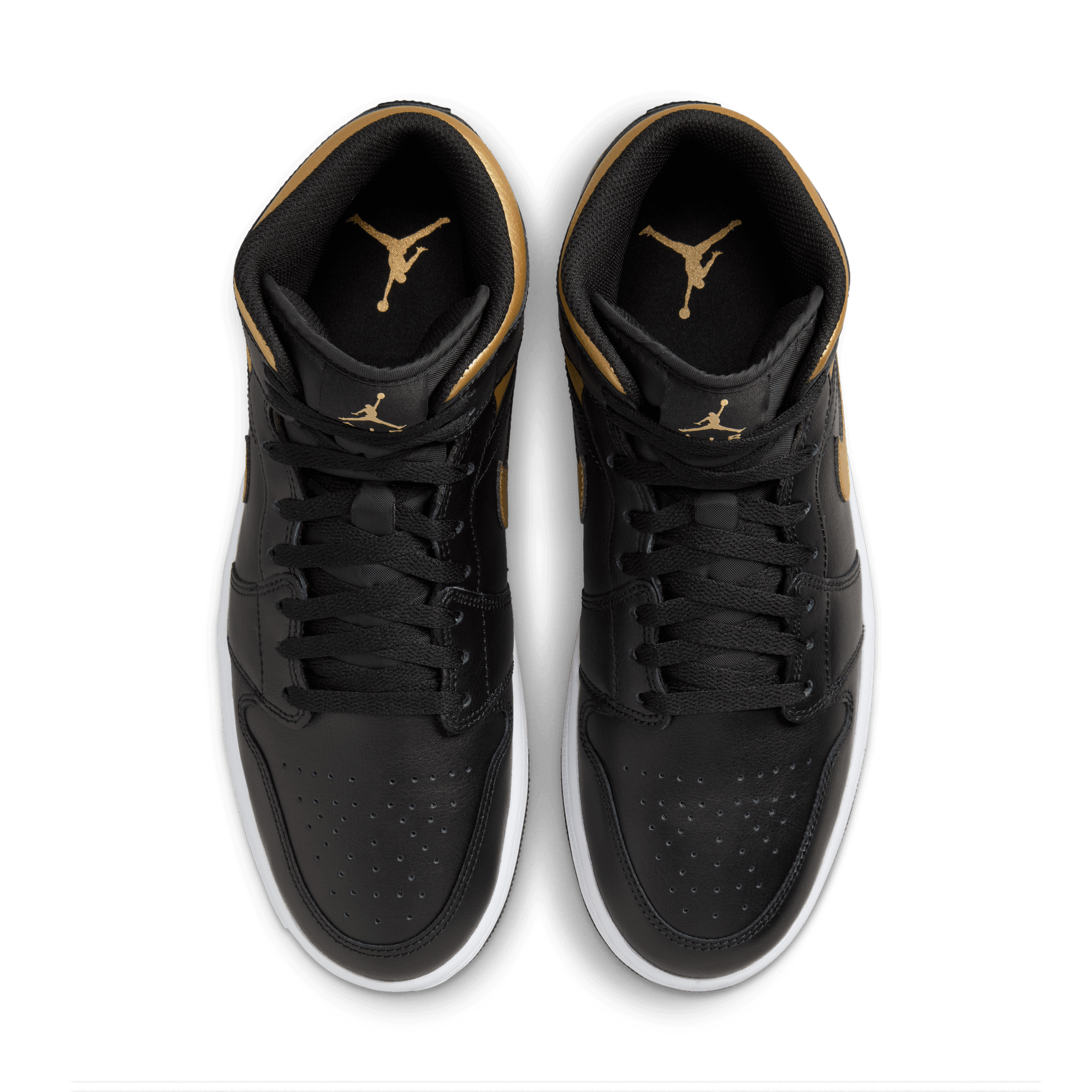 AIR JORDAN 1 MID BLACK METALLIC GOLD lapstoneandhammer