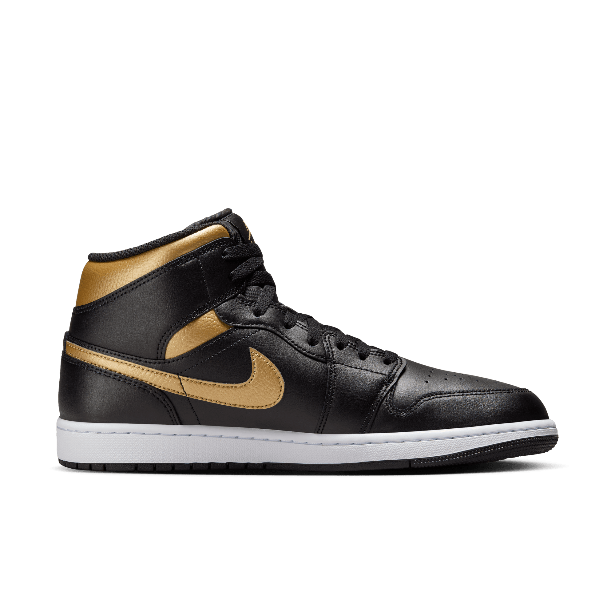 AIR JORDAN 1 MID - BLACK / METALLIC GOLD | lapstoneandhammer.com