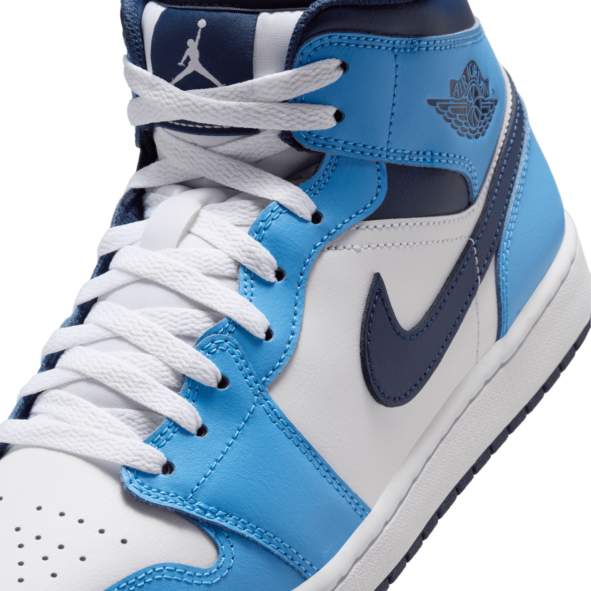 AIR JORDAN 1 MID - UNIVERSITY BLUE / WHITE / MIDNIGHT NAVY