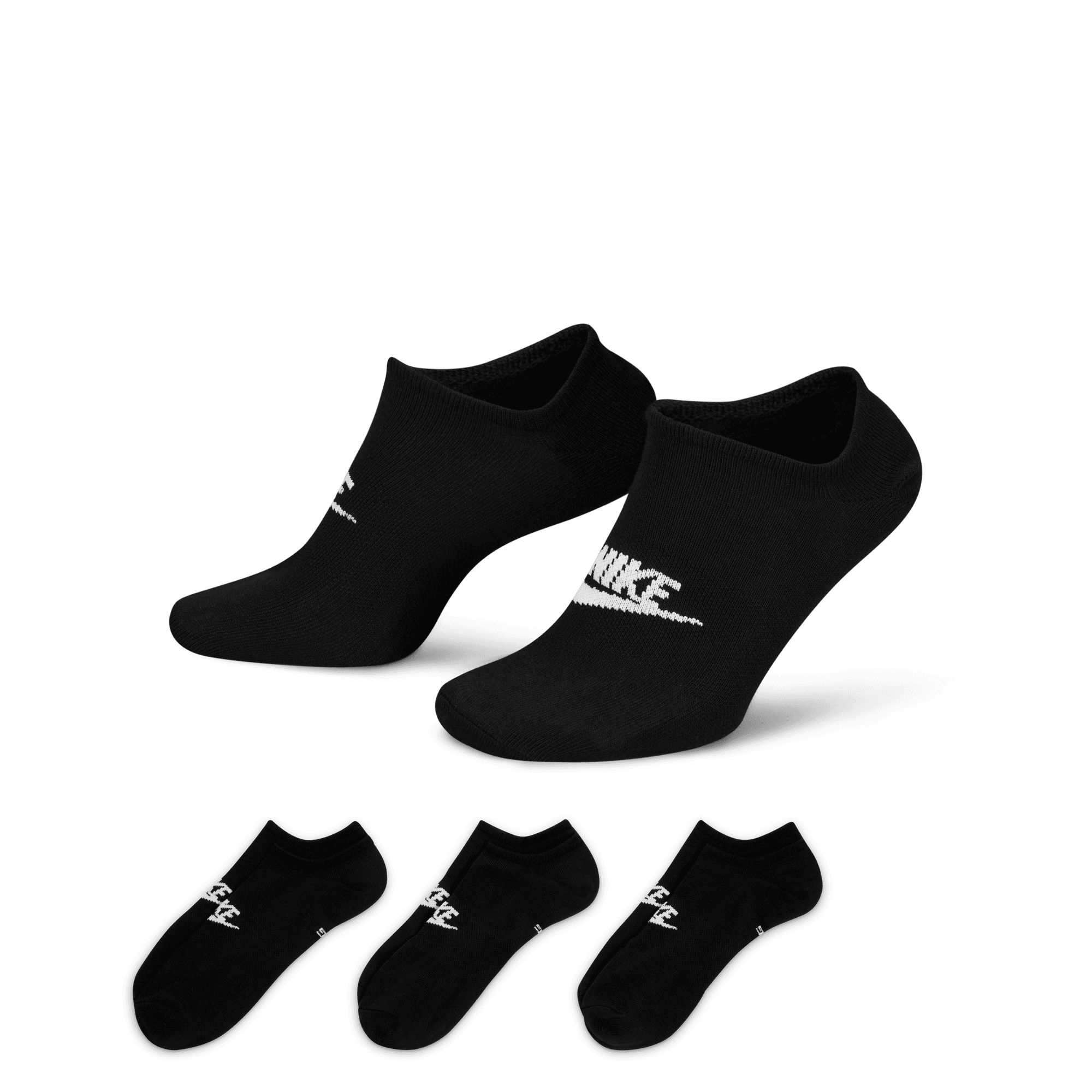 NIKE EVERYDAY ESSENTIAL NO SHOW 3PACK SOCKS - BLACK