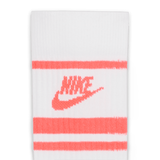 EVERYDAY ESSENTIAL SOCKS (3 PACK) - WHITE / HOT PUNCH