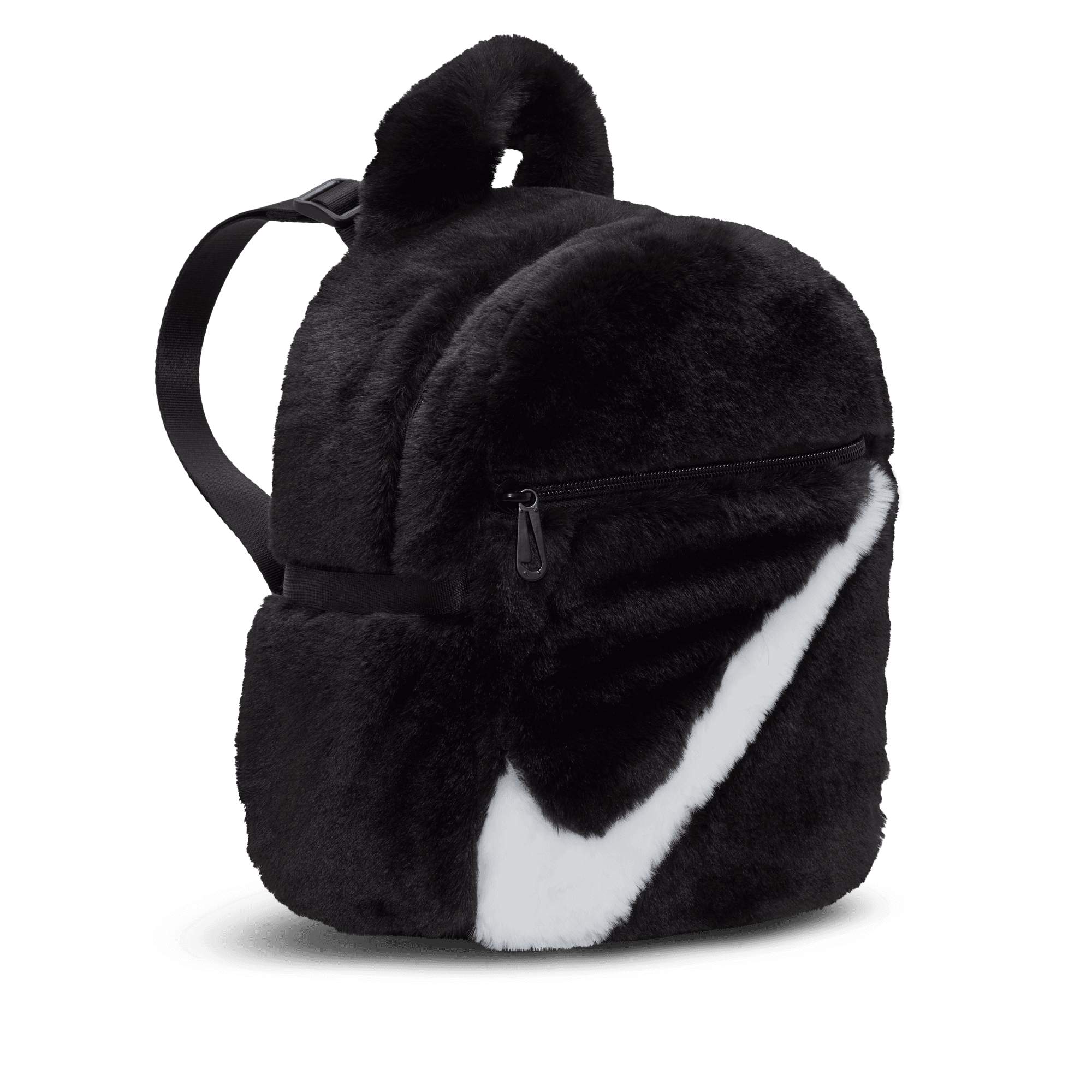 NIKE FAUX FUR MINI BACKPACK - BLACK