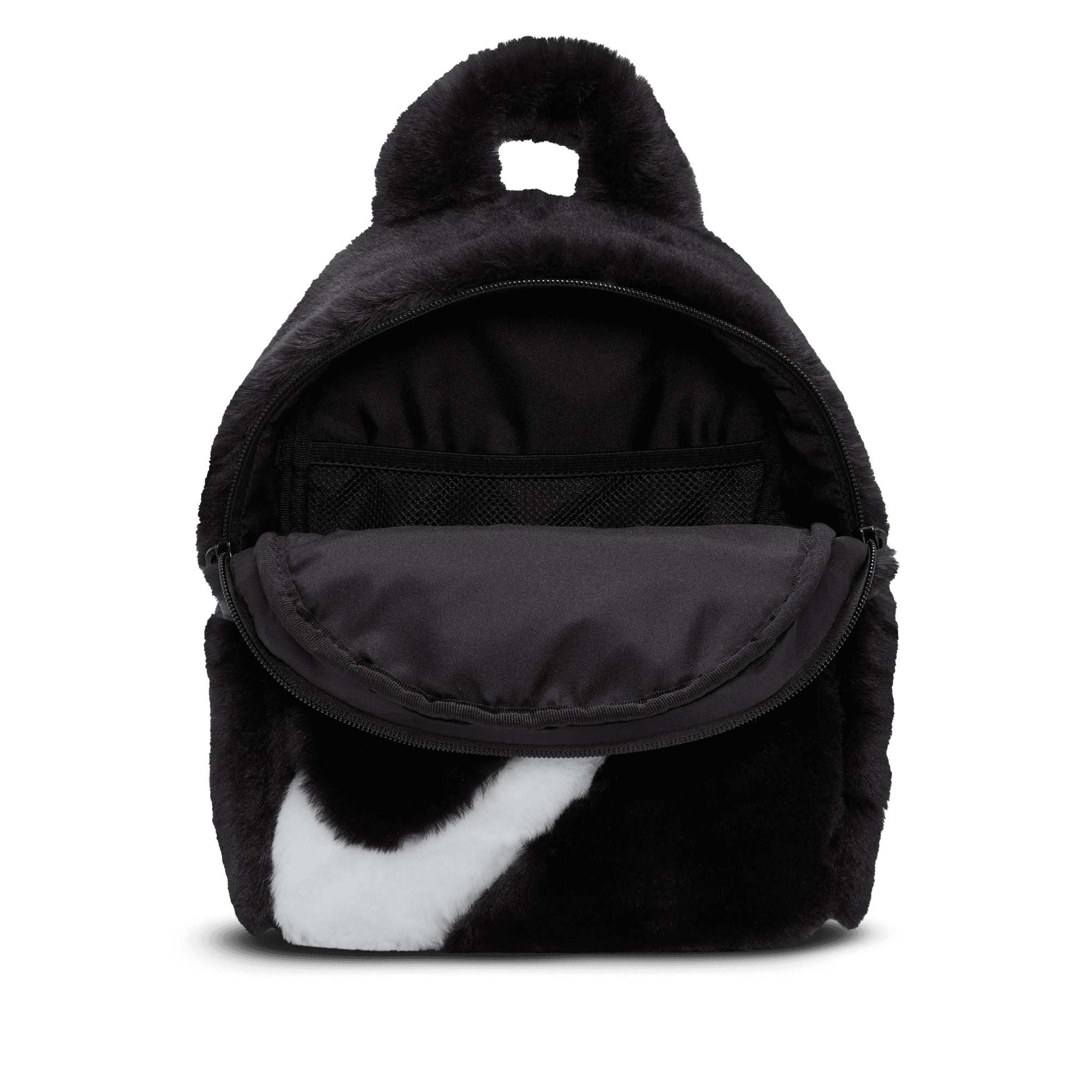 NIKE FAUX FUR MINI BACKPACK - BLACK